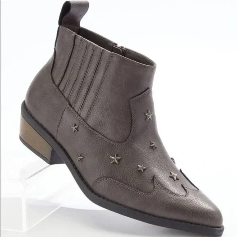 Cato | Star Stud Western Ankle Bootie Gray Various Sizes Available